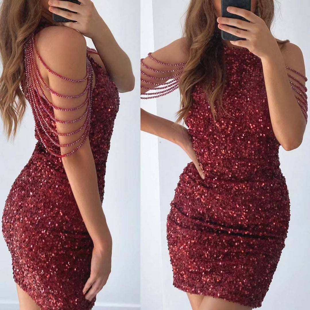 Damen Glitzerndes Abendkleid Drune