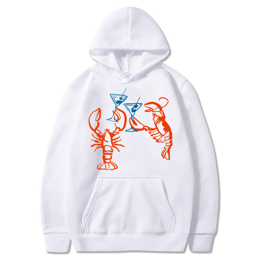 Damen Kapuzenpullover mit rauflustigem Hummer-Motiv Drune