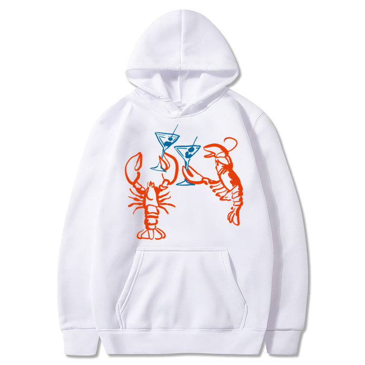 Damen Kapuzenpullover mit rauflustigem Hummer-Motiv Drune