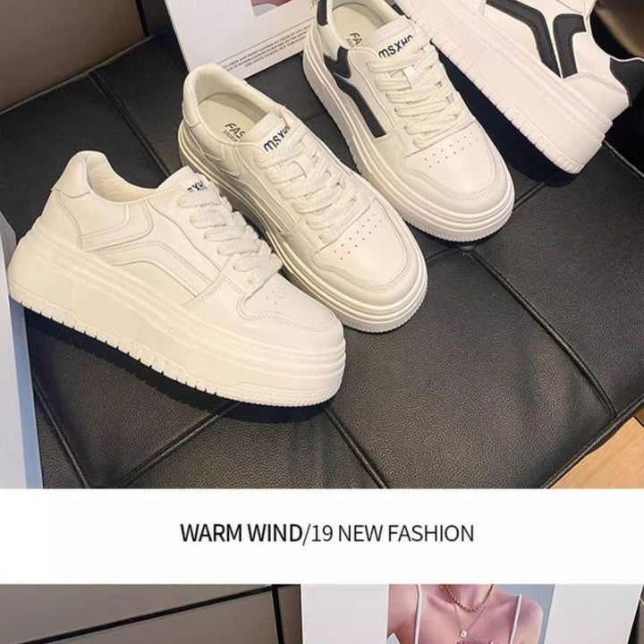 Damen Sportliche Plateau-Sneaker mit modischem Kontrastdesign Drune