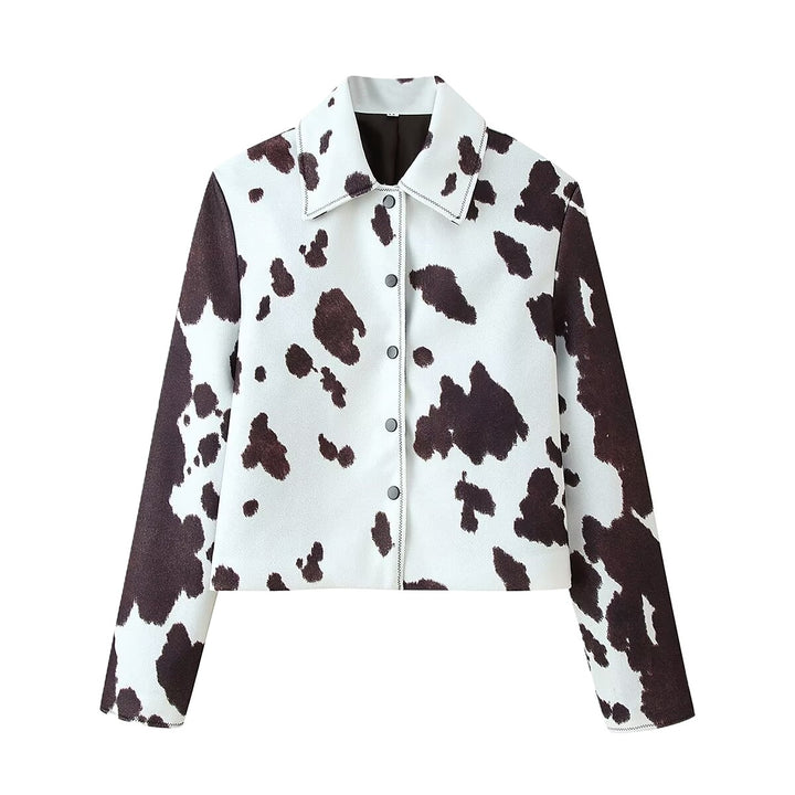 Damen modische Jacke im kreativen Kuhmotiv Drune