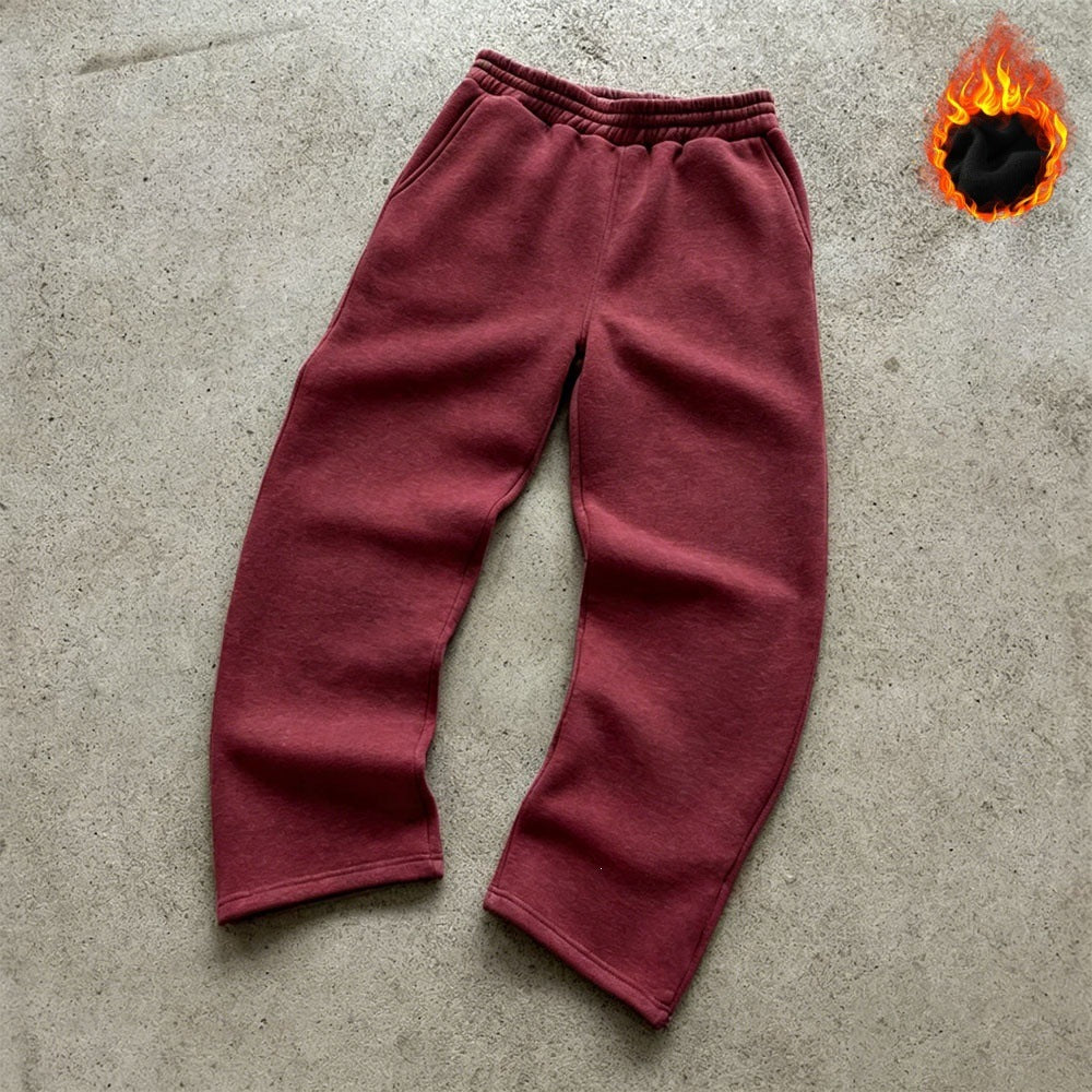 Unisex nan gefütterte Sweatpants mit elastischem Komfortbund, geradem Bein und seitlichen Eingrifftaschen Drune