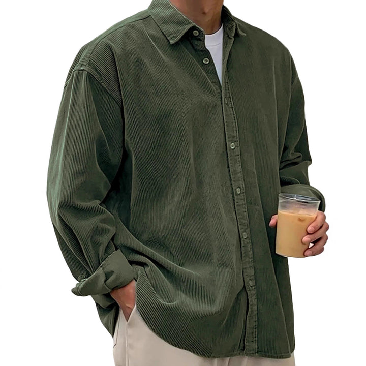 Herren nan oversized Cordhemd mit feiner Breitcord-Struktur und entspannter Silhouette Drune