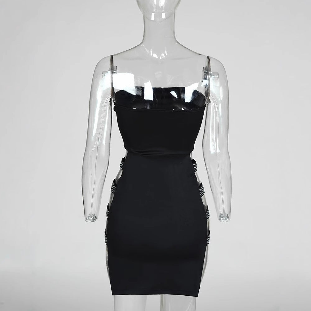 Damen figurbetontes Minikleid mit transparenten Seiteneinsätzen Drune