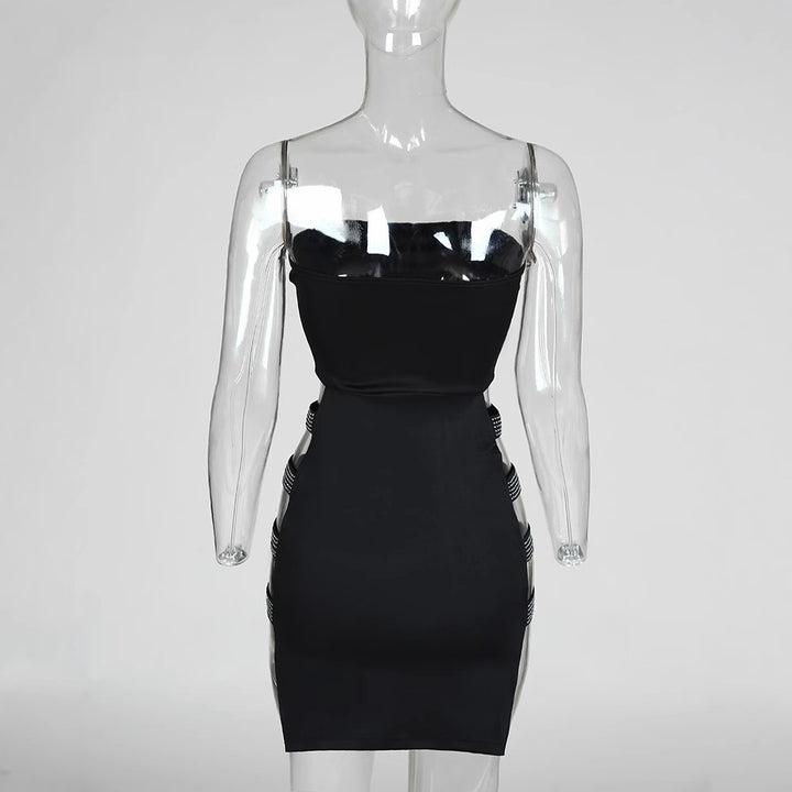 Damen figurbetontes Minikleid mit transparenten Seiteneinsätzen Drune