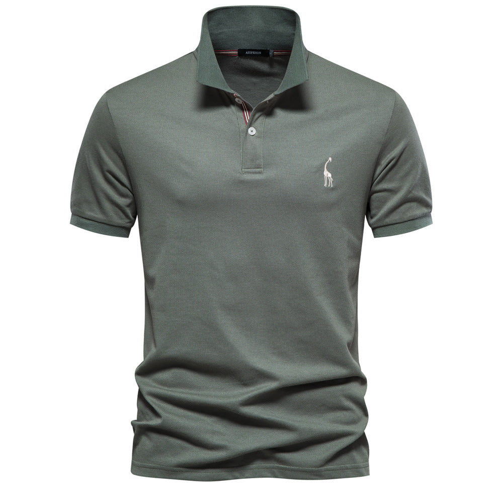 Herren Poloshirt aus atmungsaktiver Piqué-Baumwolle mit elegantem Stehkragen Drune