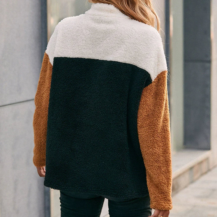 Drune | Sweatshirt - Oversized Fit - Fleece-Textur - Halbzip-Patchwork-Stil