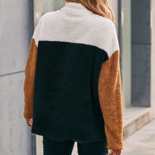 Drune | Sweatshirt - Oversized Fit - Fleece-Textur - Halbzip-Patchwork-Stil
