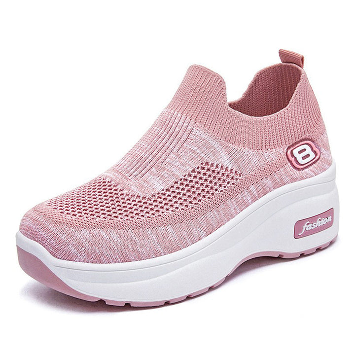 Damen nan atmungsaktive Strick-Sneaker mit Plateau-Sohle und elastischer Sockenkonstruktion Drune