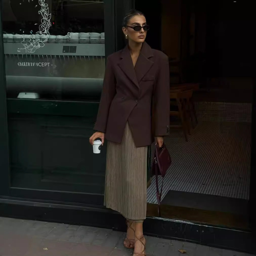 Damen elegante Blazerjacke im klassischen Schnitt Drune