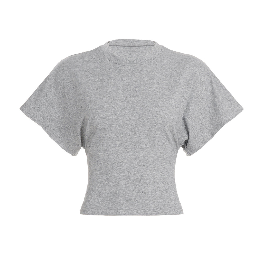 Damen Stilvolles Crop-Top mit weitem Schnitt und Rundhalsausschnitt Drune