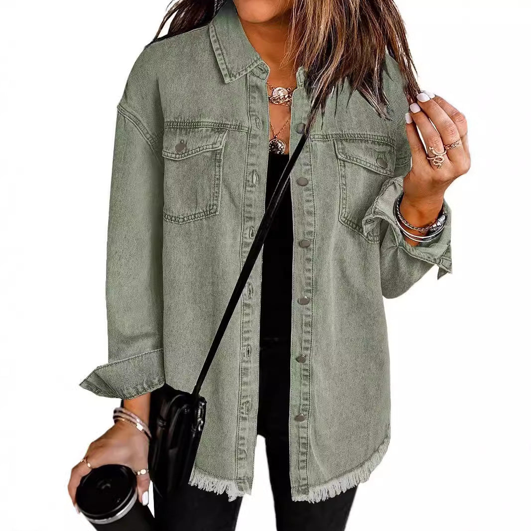 Femme Destroyed Denim Westernjacke Drune