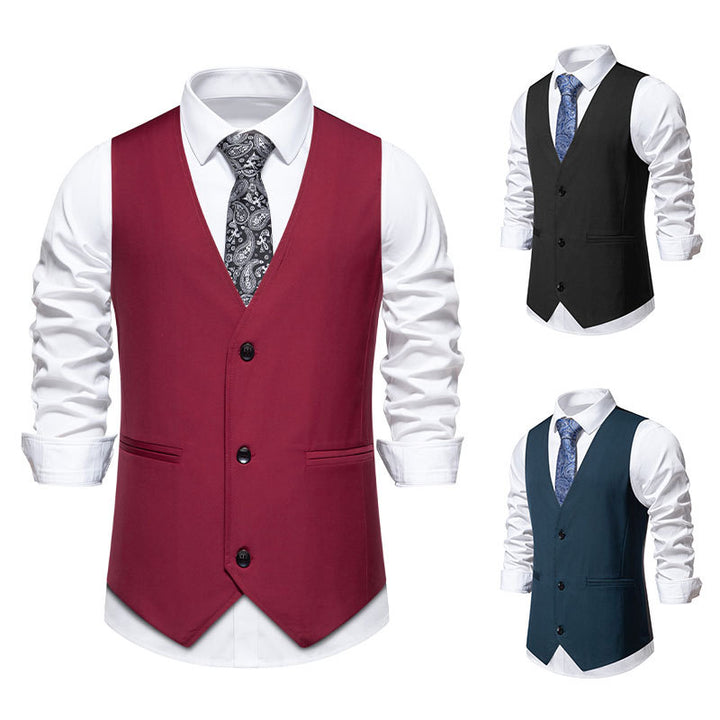 Herren elegante Anzugweste mit modernem Schnitt und praktischen Taschen Drune