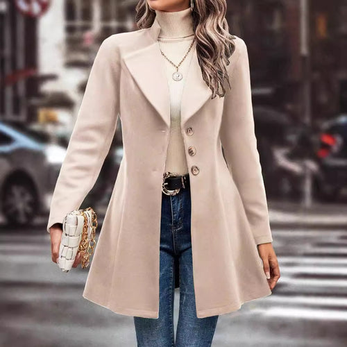 Damen Elegante Wool-Langjacke Drune