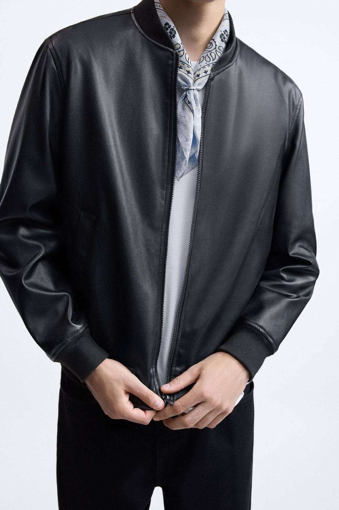 Herren stylische Bikerjacke aus hochwertigem Kunstleder mit praktischen Taschen Drune