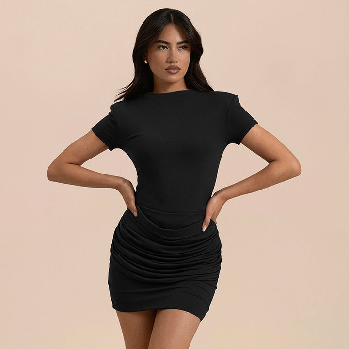 Damen Minikleid mit raffinierten Rüschendetails und körpernahem Schnitt Drune