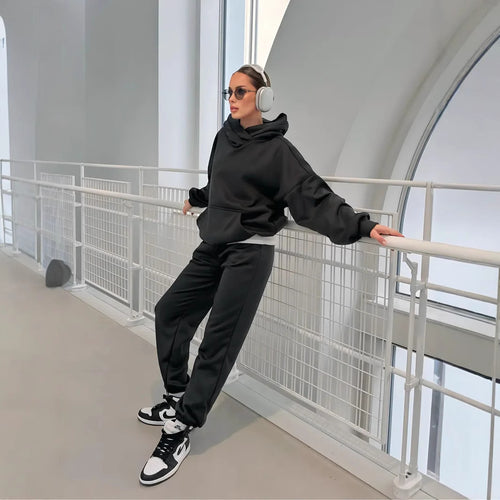 Damen Hoodies und Jogginghose Set Drune