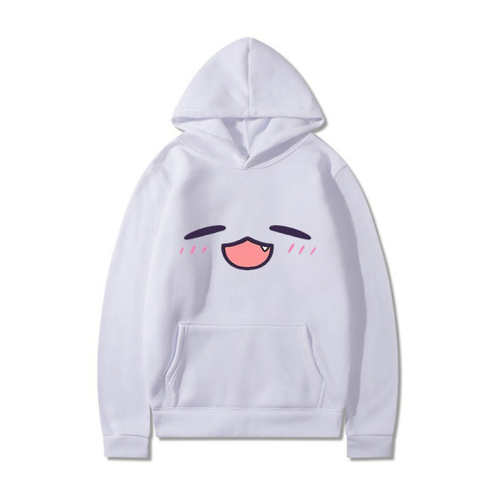 Damen Kapuzenpullover mit fröhlichem Cartoon-Gesicht und bequemer Passform Drune