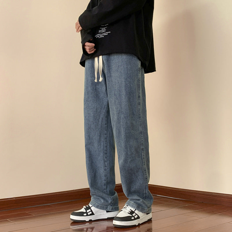 Herren lässige Denim-Hose mit bequemem Schnitt und elastischem Bund Drune