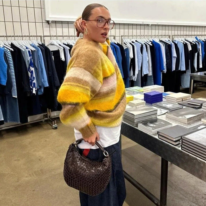 Damen Grobstrick Pullover mit lässiger Passform und oversized Schnitt Drune