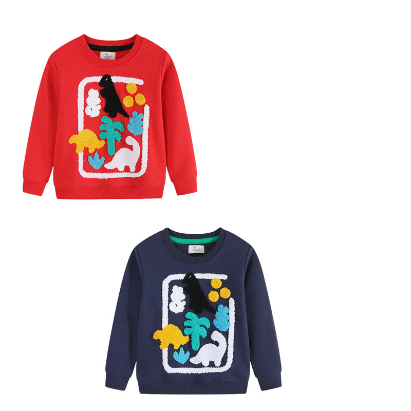 Jungen Sweatshirt mit buntem Dinosaurier-Applikationsdesign Drune
