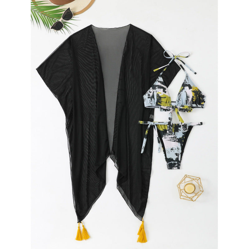 Damen Bikiniset mit luftiger Kimono-Überbluse Drune
