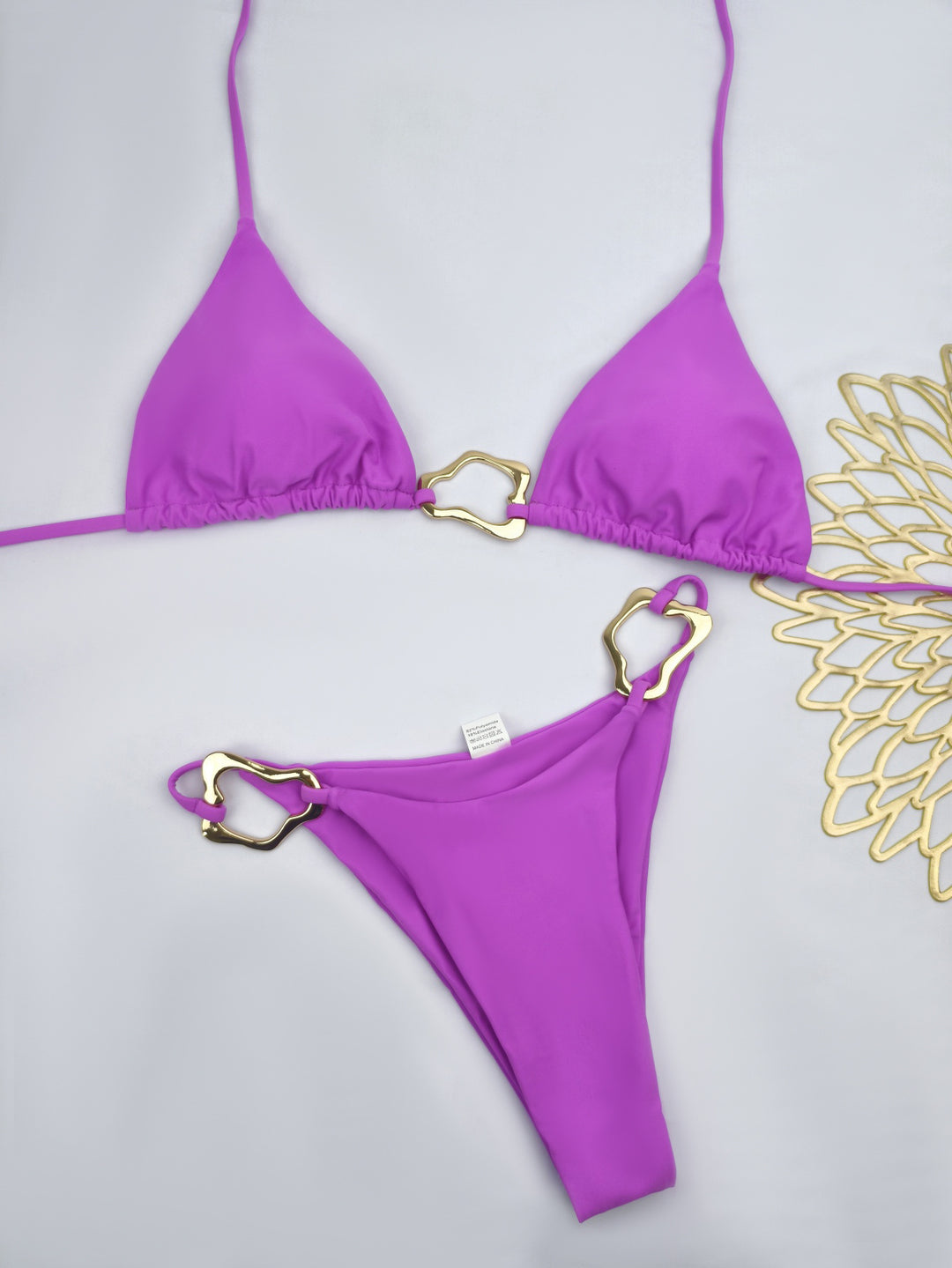 Damen Triangel-Bikini mit elegantem Gold-Details Drune