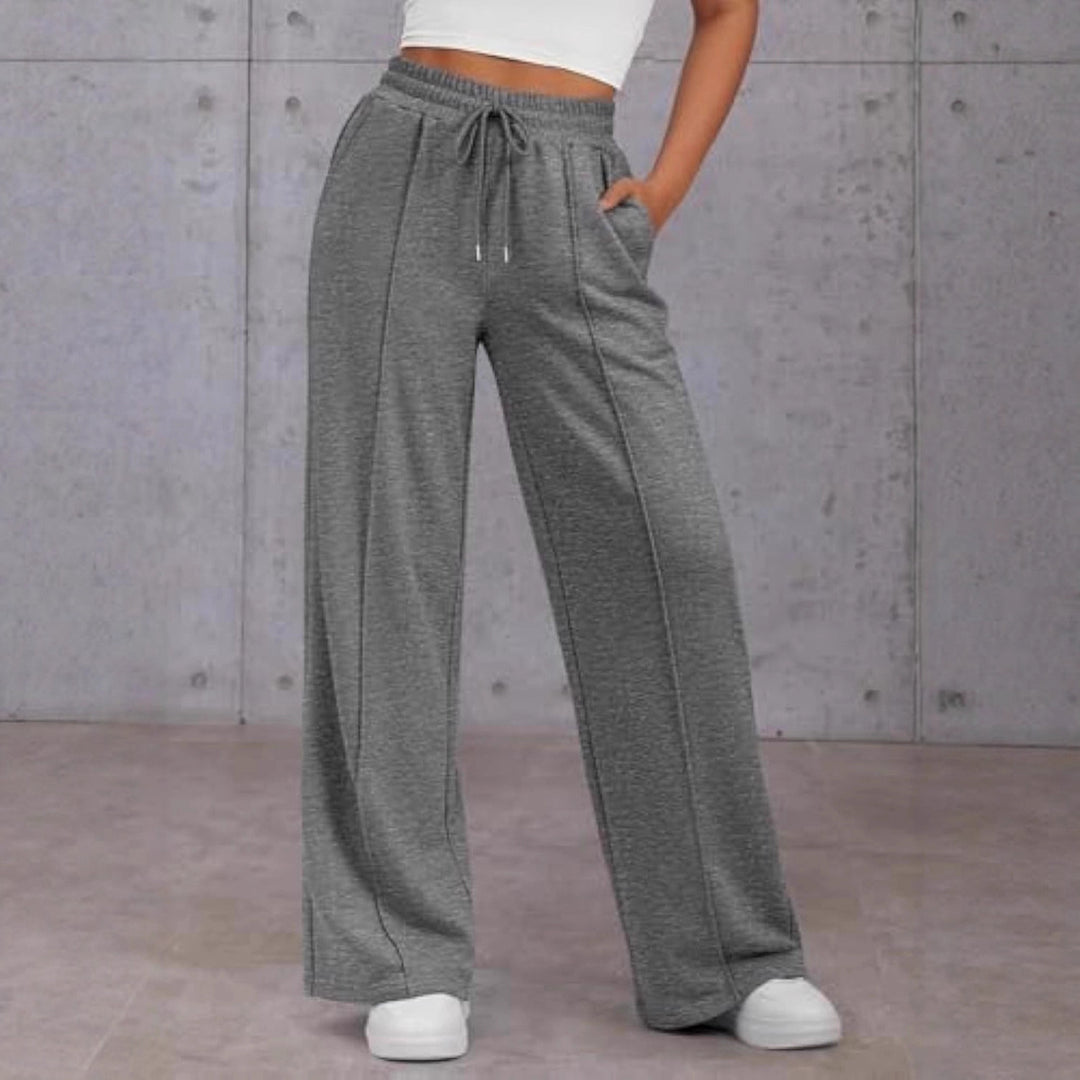 Damen Komfortable Weite Sweatpants mit elastischem Bund und praktischen Taschen Drune