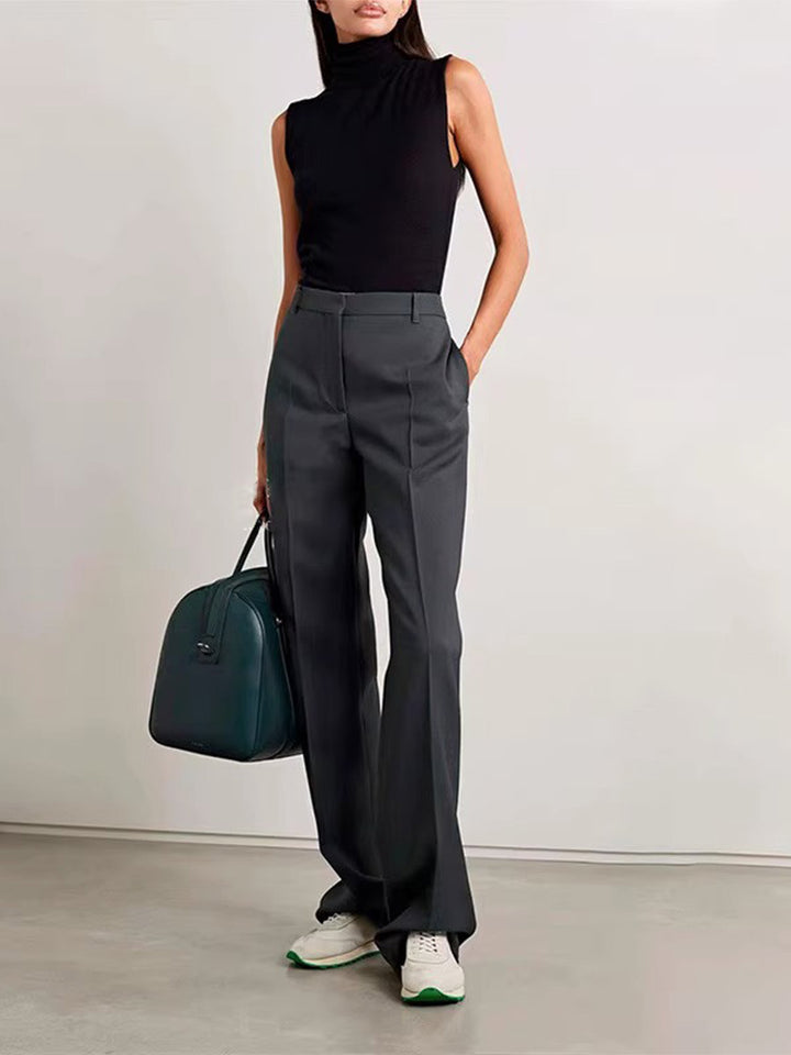 Damen Elegante und bequeme Hochbundhose mit weitem Bein Drune