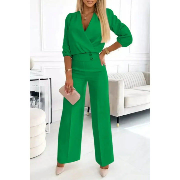 Damen elegantes Jumpsuit mit weiten Beinen Drune