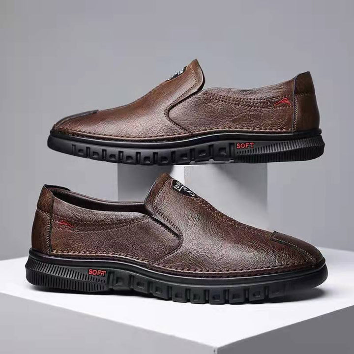 Herren Elegante Leder Slipper mit rutschfester Sohle und weichem Innenfutter Drune