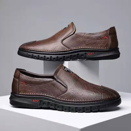 Herren Elegante Leder Slipper mit rutschfester Sohle und weichem Innenfutter Drune