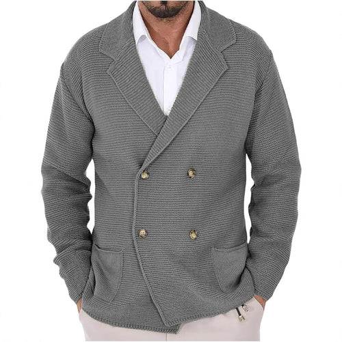 Herren Strickjacke mit modischem Schalkragen und dekorativen Knöpfen Drune