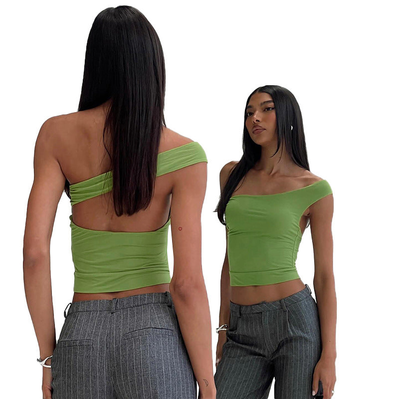 Damen trendiges Neckholder-Top mit elegantem V-Ausschnitt und figurschmeichelndem Schnitt Drune
