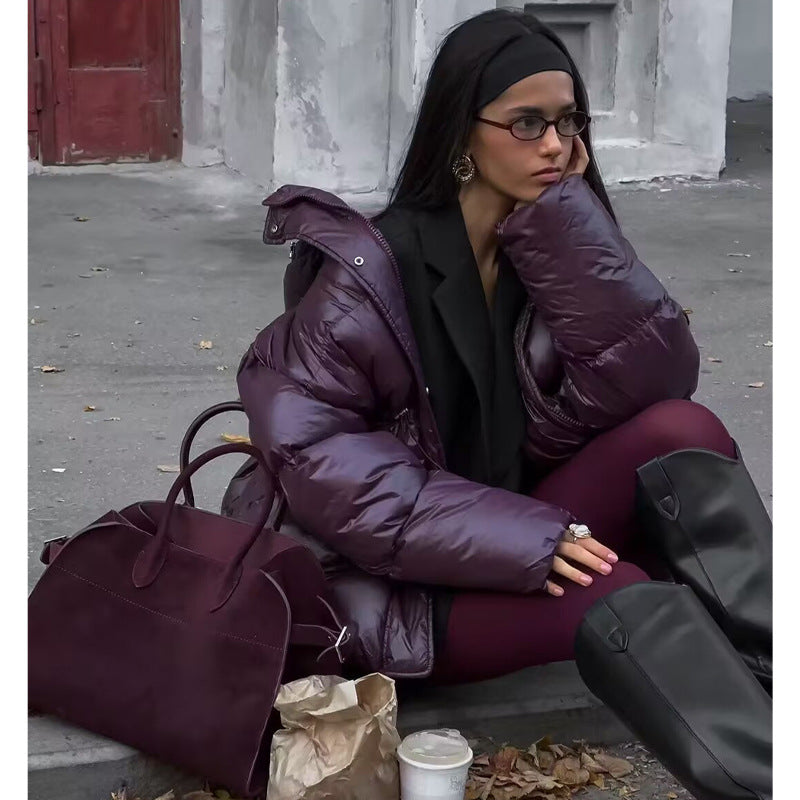Damen gesteppte Übergangsjacke mit Kapuze und praktischen Eingrifftaschen Drune