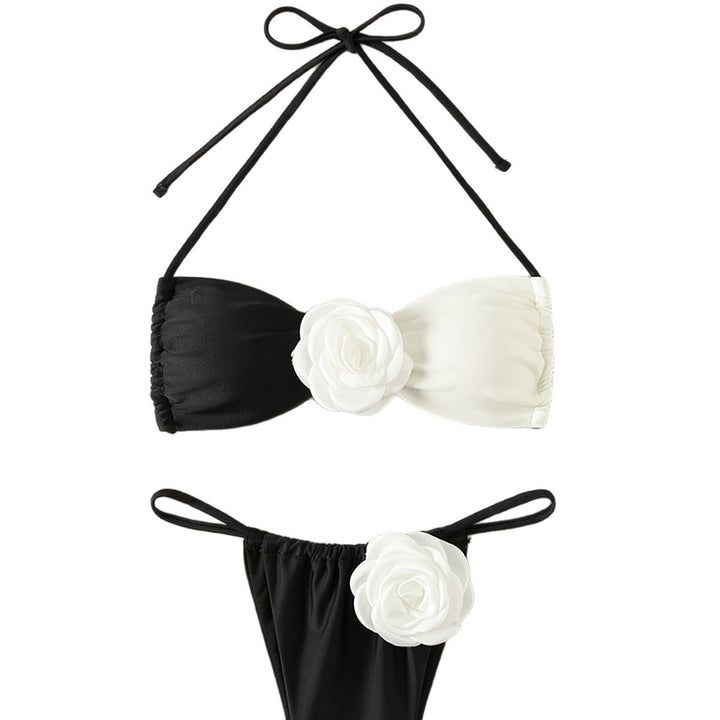 Damen Triangel-Bikini mit eleganten Blumendetails Drune