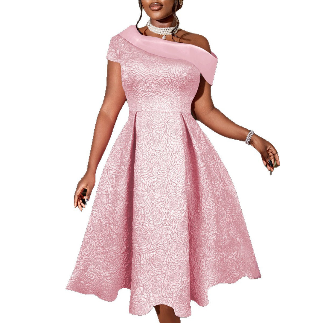 Damen elegantes A-Linien Kleid Drune