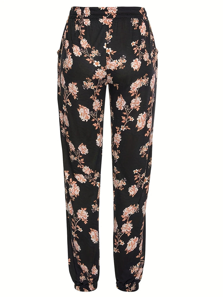 Damen Blühende Relax-Hose mit elastischem Bund und praktischen Seitentaschen Drune