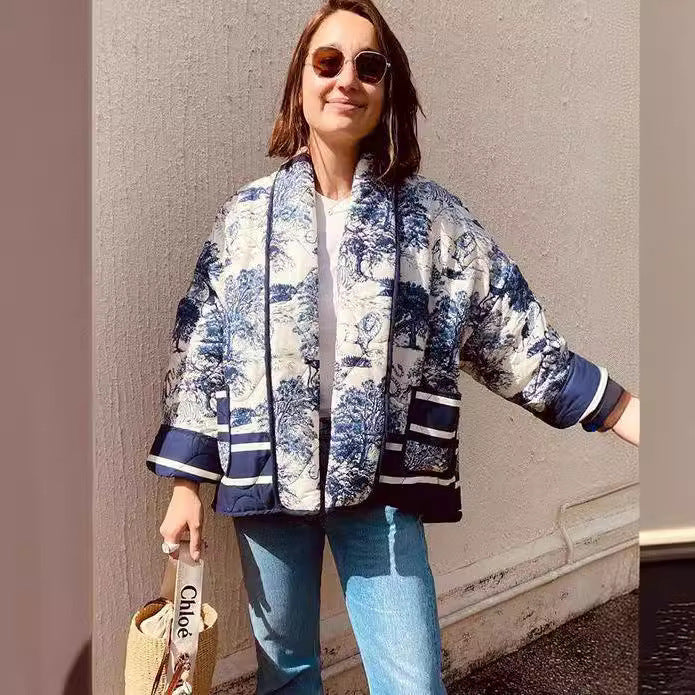 Damen Steppjacke mit modischem Muster und praktischen Taschen Drune
