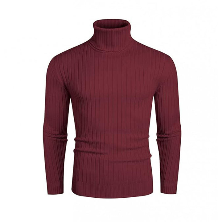 Herren nan gerippter Feinstrick-Rollkragenpullover Slim Fit Drune