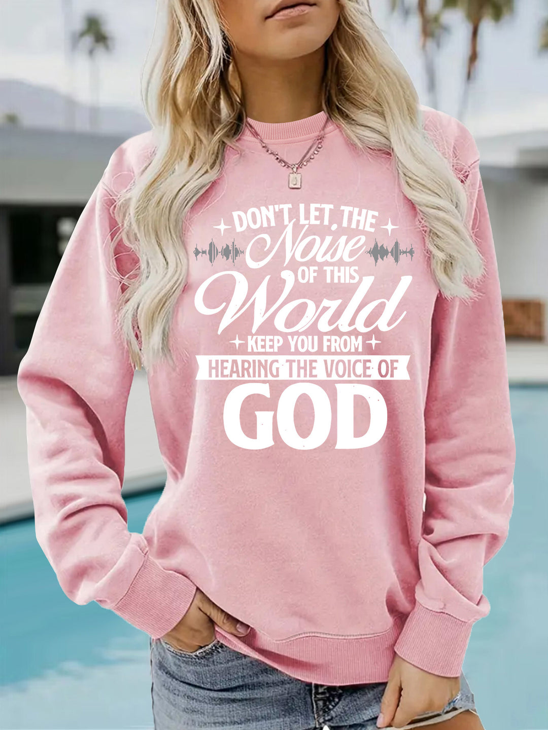 Damen Sweatshirt mit inspirierendem Aufdruck und bequemer Passform Drune