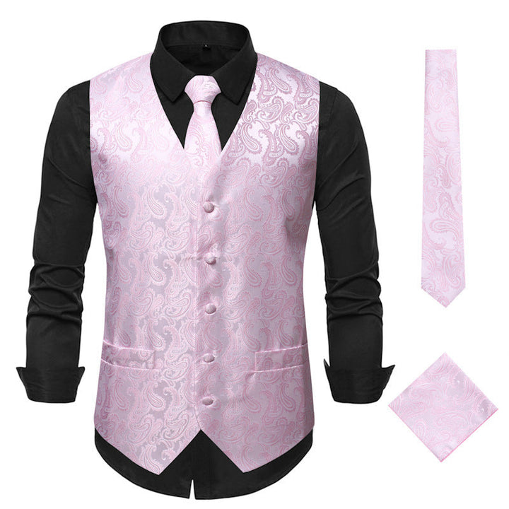 Herren elegante Anzugweste mit eleganten Paisley-Muster und passendem Zubehör Drune