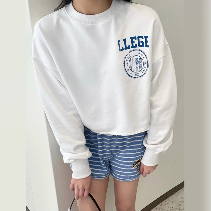 Damen Kurzer Sweatshirt mit oversized Schnitt Drune