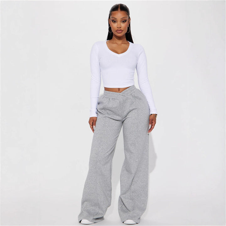 Damen Freizeitweite Hose mit elastischem Bund und seitlichen Taschen Drune