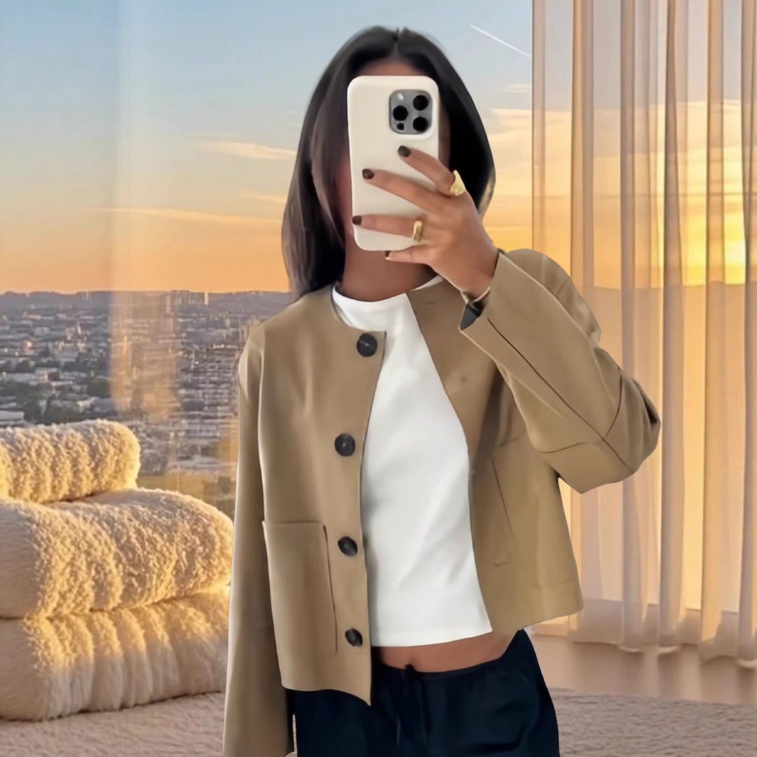 Damen moderne Jacke im minimalistischen Stil Drune