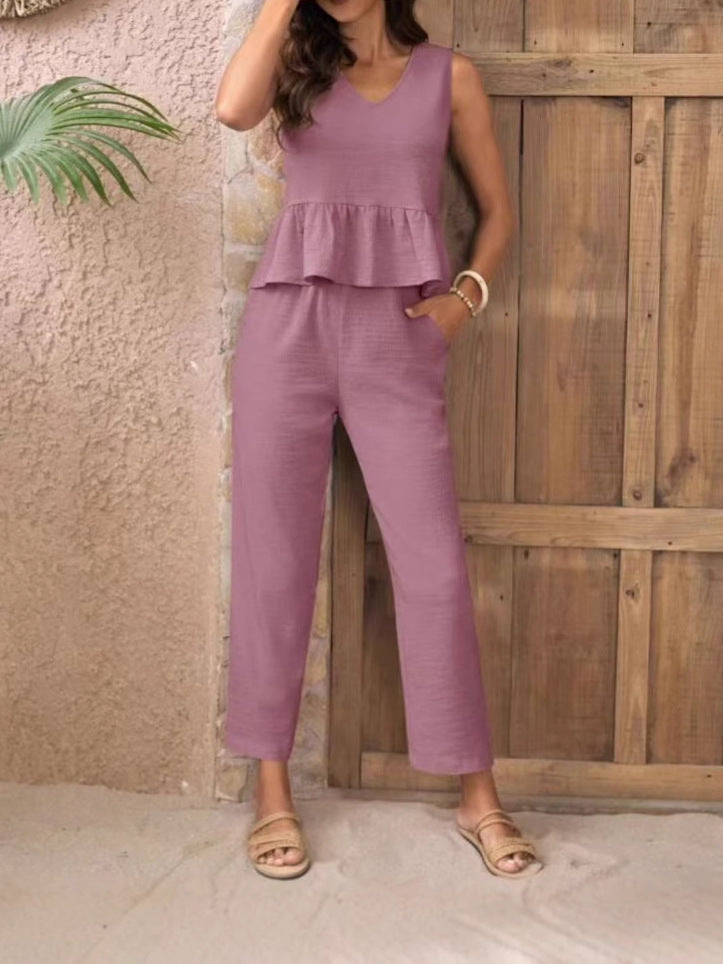 Damen Eleganter Jumpsuit mit modernen Raffungen und lässigem Schnitt Drune