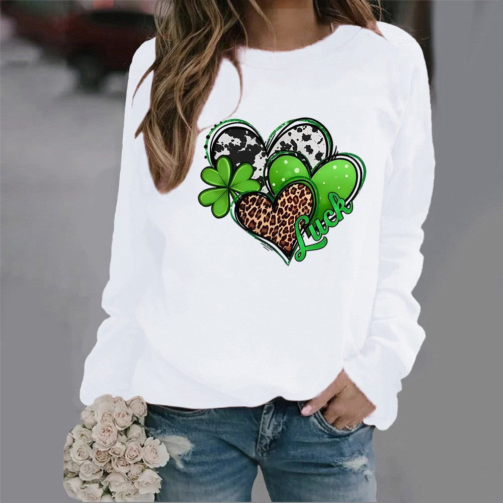Damen Sweatshirt mit kreativem Herzdesign und auffälligem Motiv Drune