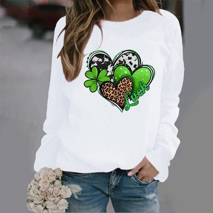 Damen Sweatshirt mit kreativem Herzdesign und auffälligem Motiv Drune