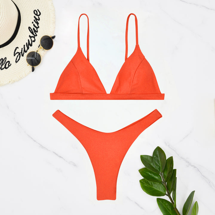 Damen Triangel-Bikini mit verstellbaren Trägern und minimalistischem Design Drune