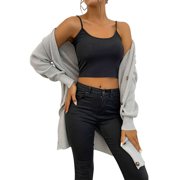 Damen Strickjacke mit durchgehender Knopfleiste und modernem Design Drune